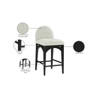 Meridian Furniture,Waldorf Mint Chenille Fabric Stool