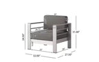 GDFStudio George Outdoor Patio Aluminum 4 Seater Chat Set with Cushions
