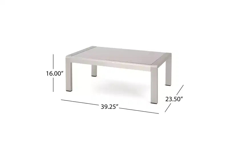 GDFStudio George Outdoor Patio Aluminum 4 Seater Chat Set with Cushions