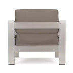 GDFStudio George Outdoor Patio Aluminum 4 Seater Chat Set with Cushions