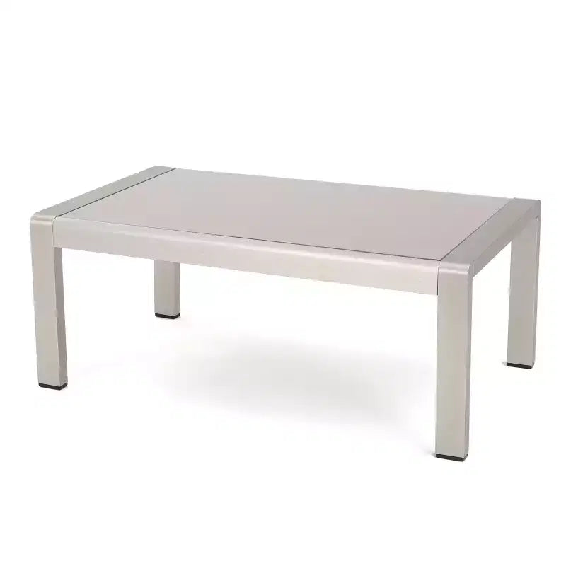 GDFStudio George Outdoor Patio Aluminum 4 Seater Chat Set with Cushions