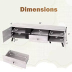 Costway Mid Century Modern TV Stand for 80 TVs with Open Shelf 2 Side Cabinets
