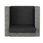 Christopher Knight Home Overton Ensemble 5 pièces de fauteuils de jardin et de foyer d'extérieur en osier avec coussins