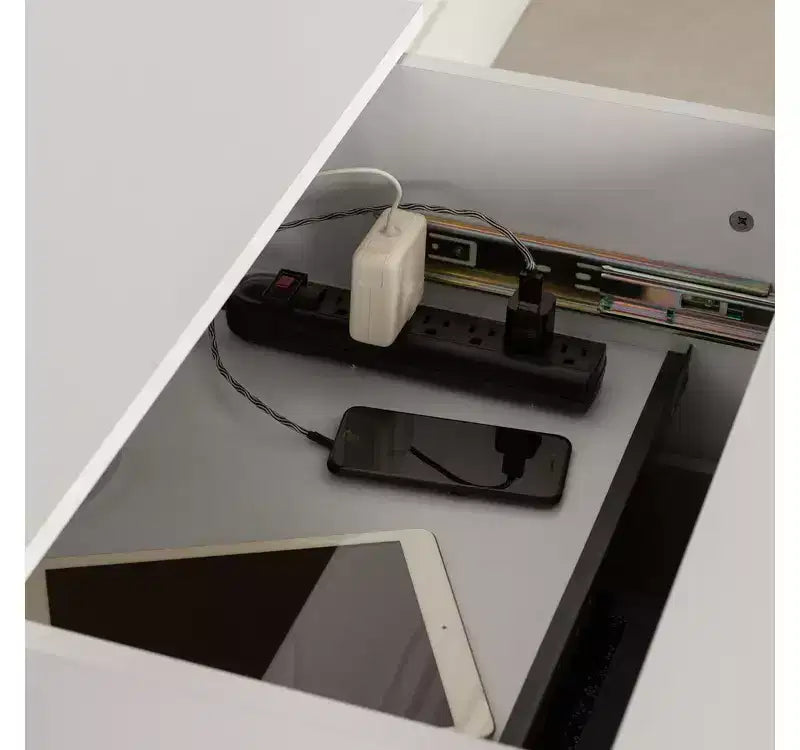 Table de chevet HomeStock avec station de recharge et tiroirs