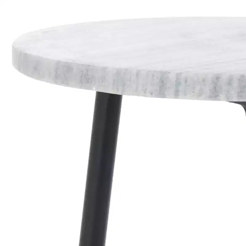 Hesse Marble Side Table - ACC3732A - Grey/Black - Safavieh