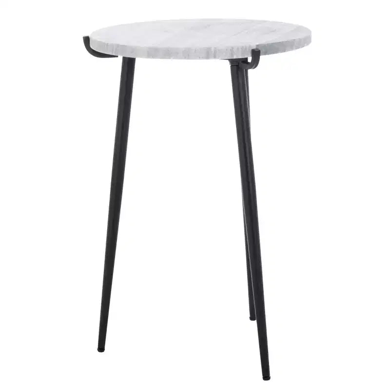 Hesse Marble Side Table - ACC3732A - Grey/Black - Safavieh