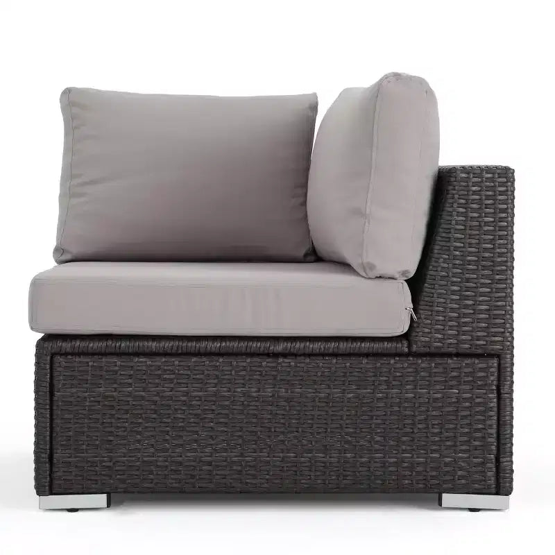 Christopher Knight Home Santa Rosa Outdoor 9 Piece V-Shape Wicker and Aluminum Sectional Sofa Set with Cushions