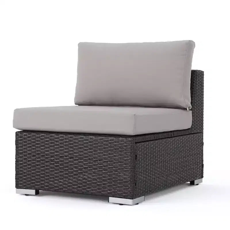 Christopher Knight Home Santa Rosa Outdoor 9 Piece V-Shape Wicker and Aluminum Sectional Sofa Set with Cushions