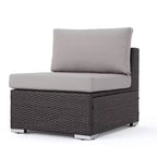 Christopher Knight Home Santa Rosa Outdoor 9 Piece V-Shape Wicker and Aluminum Sectional Sofa Set with Cushions