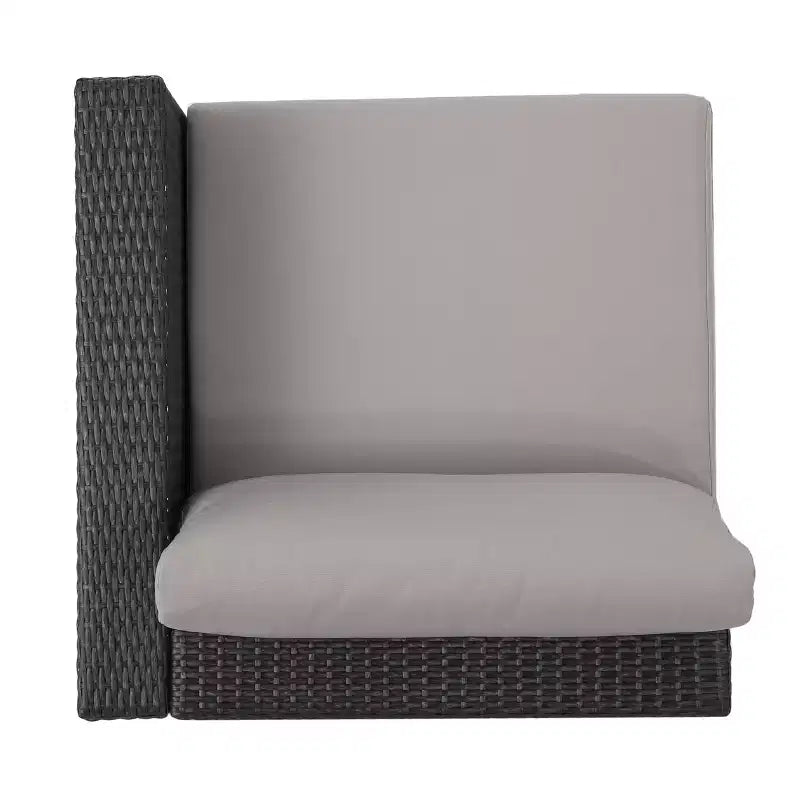 Christopher Knight Home Santa Rosa Outdoor 9 Piece V-Shape Wicker and Aluminum Sectional Sofa Set with Cushions