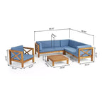 Christopher Knight Home Daniel, ensemble de 5 meubles d'extérieur modulaires en bois d'acacia avec coussins résistants à l'eau