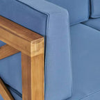 Christopher Knight Home Daniel, ensemble de 5 meubles d'extérieur modulaires en bois d'acacia avec coussins résistants à l'eau