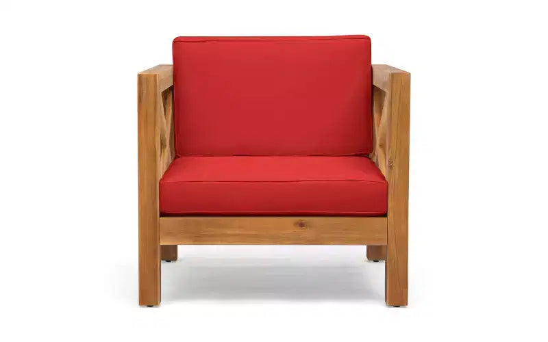 Christopher Knight Home Daniel, ensemble de 5 meubles d'extérieur modulaires en bois d'acacia avec coussins résistants à l'eau
