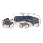 Christopher Knight Home Daniel, ensemble de 5 meubles d'extérieur modulaires en bois d'acacia avec coussins résistants à l'eau