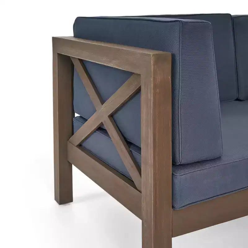 Christopher Knight Home Daniel, ensemble de 5 meubles d'extérieur modulaires en bois d'acacia avec coussins résistants à l'eau