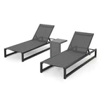 Christopher Knight Home Cherry Outdoor Adjustable Aluminum Chaise Lounge Set with C-Shaped Table