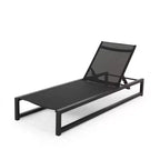 Christopher Knight Home Cherry Outdoor Adjustable Aluminum Chaise Lounge Set with C-Shaped Table