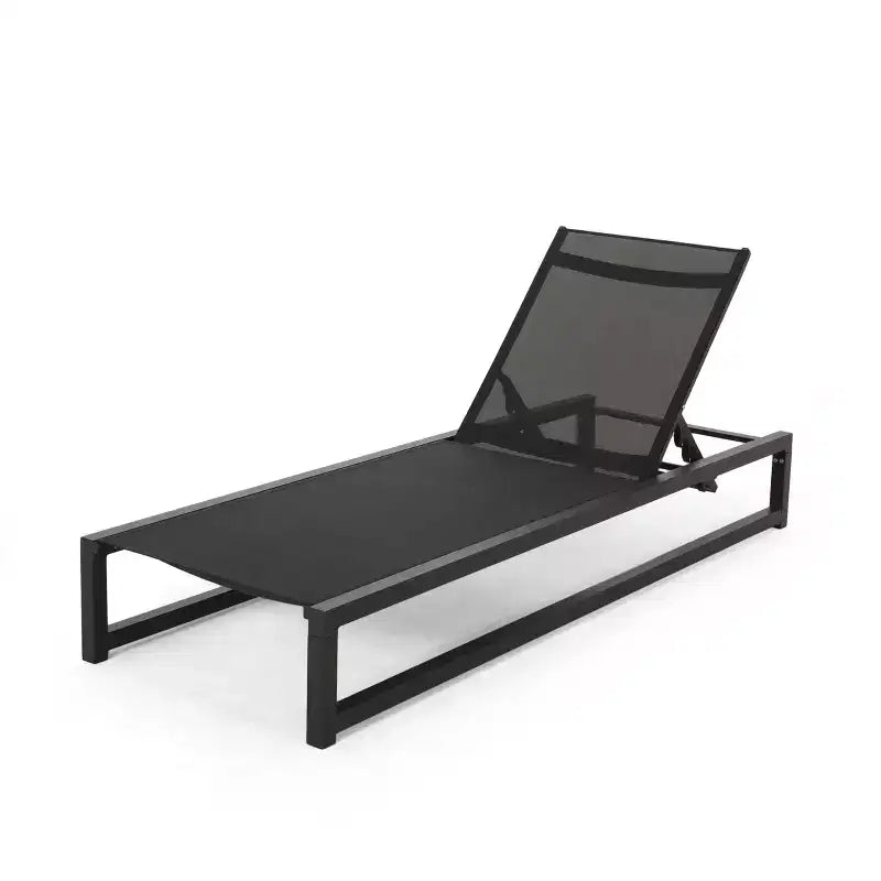 Christopher Knight Home Cherry Outdoor Adjustable Aluminum Chaise Lounge Set with C-Shaped Table