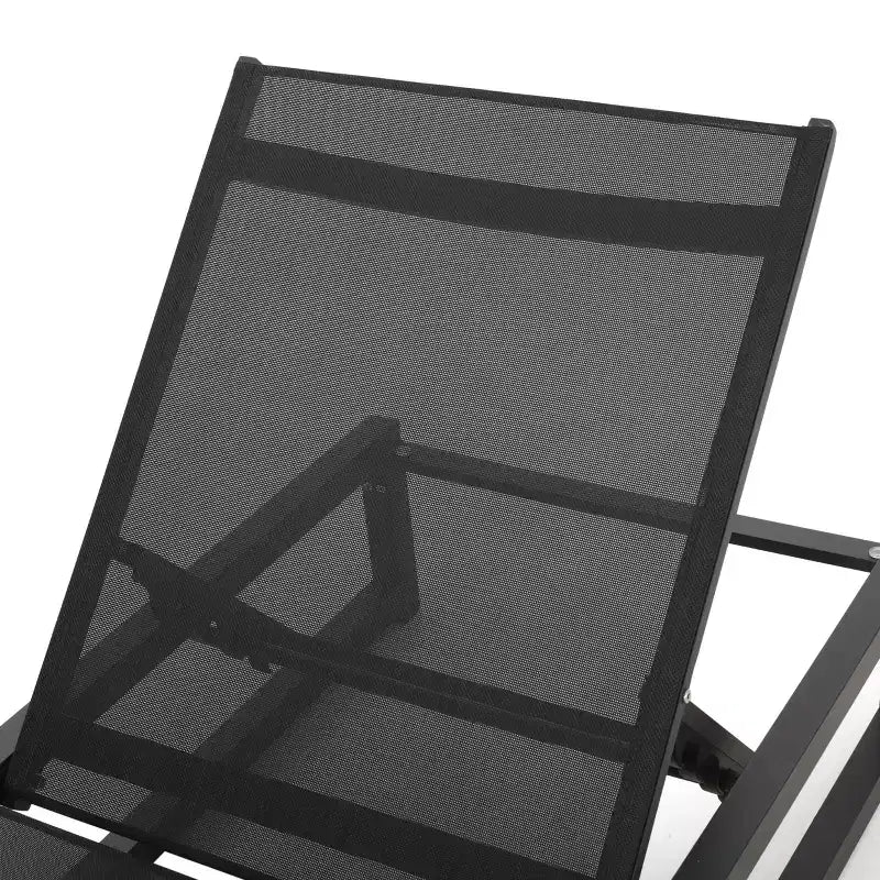 Christopher Knight Home Cherry Outdoor Adjustable Aluminum Chaise Lounge Set with C-Shaped Table