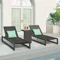 Christopher Knight Home Cherry Outdoor Adjustable Aluminum Chaise Lounge Set with C-Shaped Table