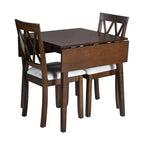 Merax 3-Piece Extendable Drop Leaf Dining Set with Upholstered Chairs