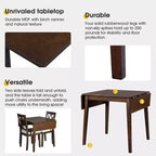 Merax 3-Piece Extendable Drop Leaf Dining Set with Upholstered Chairs