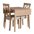 Merax 3-Piece Extendable Drop Leaf Dining Set with Upholstered Chairs