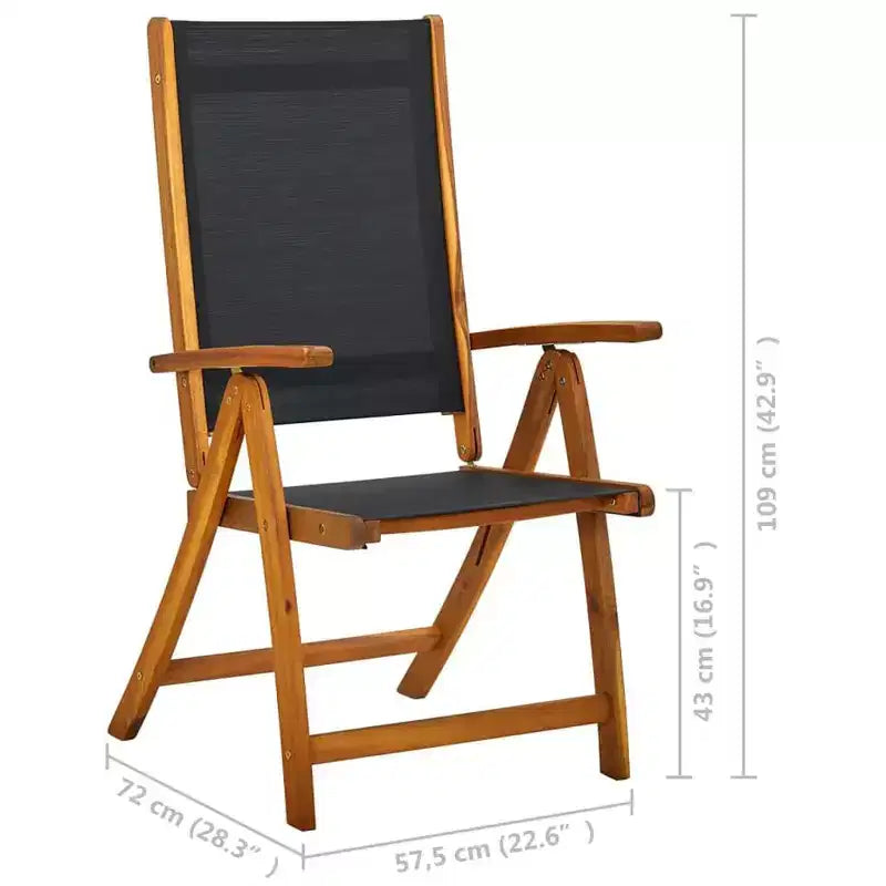 vidaXL Salon de jardin de salle à manger en bois d'acacia massif - Ensemble de mobilier de jardin moderne 7 pièces avec table ovale et chaises pliantes - Résistant aux intempéries - Finition à l'huile foncée
