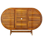 vidaXL Salon de jardin de salle à manger en bois d'acacia massif - Ensemble de mobilier de jardin moderne 7 pièces avec table ovale et chaises pliantes - Résistant aux intempéries - Finition à l'huile foncée