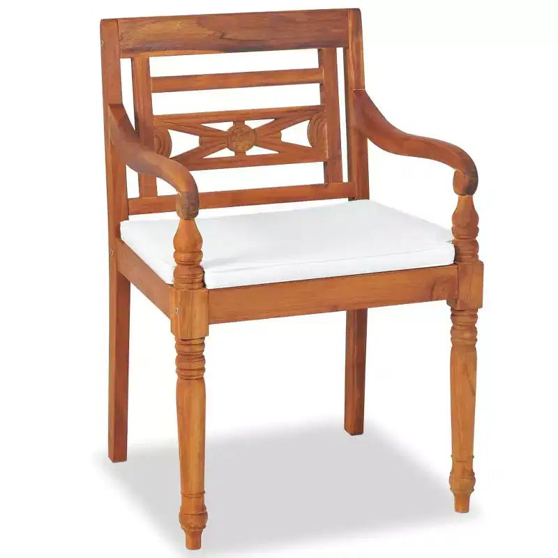 vidaXL Patio Furniture Set Set of 4 Brown Teak Wood Medium Durable