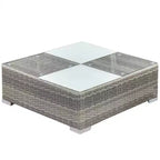 vidaXL Salon de jardin 8 pièces - Résine tressée grise avec coussins confortables, configuration polyvalente - Idéal pour le jardin et la terrasse