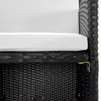 vidaXL Patio Furniture Dining Set - 11-Piece Black Poly Rattan with Cushions, Glass Tabletop - Stylish, Durable, Easy-Clean, Outdoor Garden Furniture
