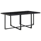 vidaXL Patio Furniture Dining Set - 11-Piece Black Poly Rattan with Cushions, Glass Tabletop - Stylish, Durable, Easy-Clean, Outdoor Garden Furniture
