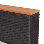 vidaXL Patio Furniture Set Set of 7 Black Poly Rattan Large