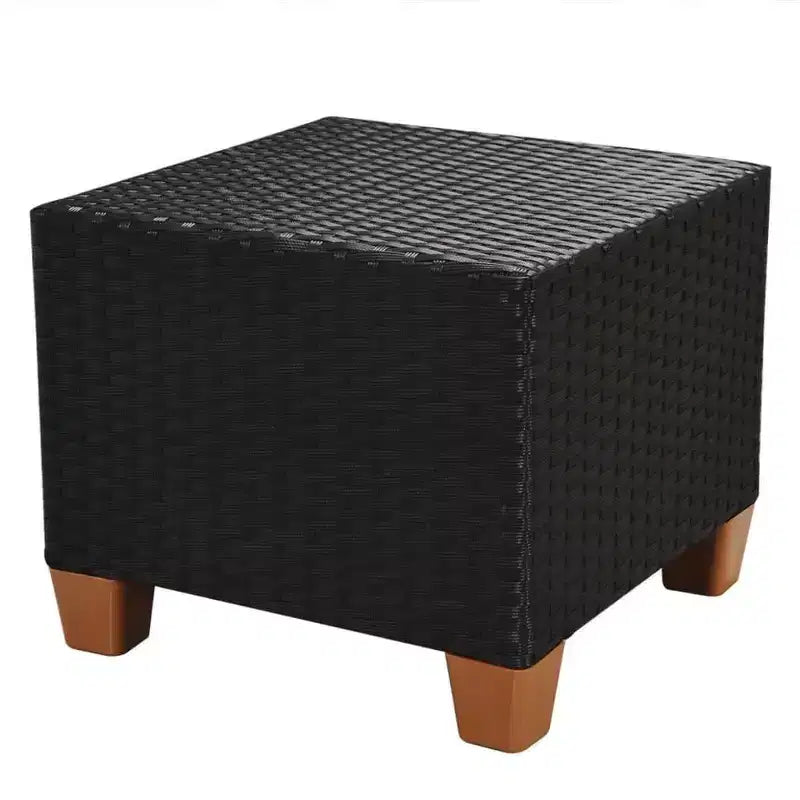vidaXL Patio Furniture Set Set of 7 Black Poly Rattan Large