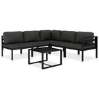vidaXL Patio Furniture Set Sectional Sofa with Cushions Aluminum Anthracite