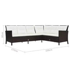 vidaXL Garden Furniture Set Brown, Cream White