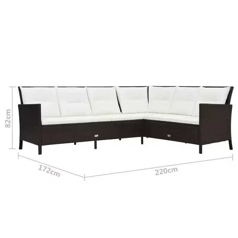 vidaXL Garden Furniture Set Brown, Cream White