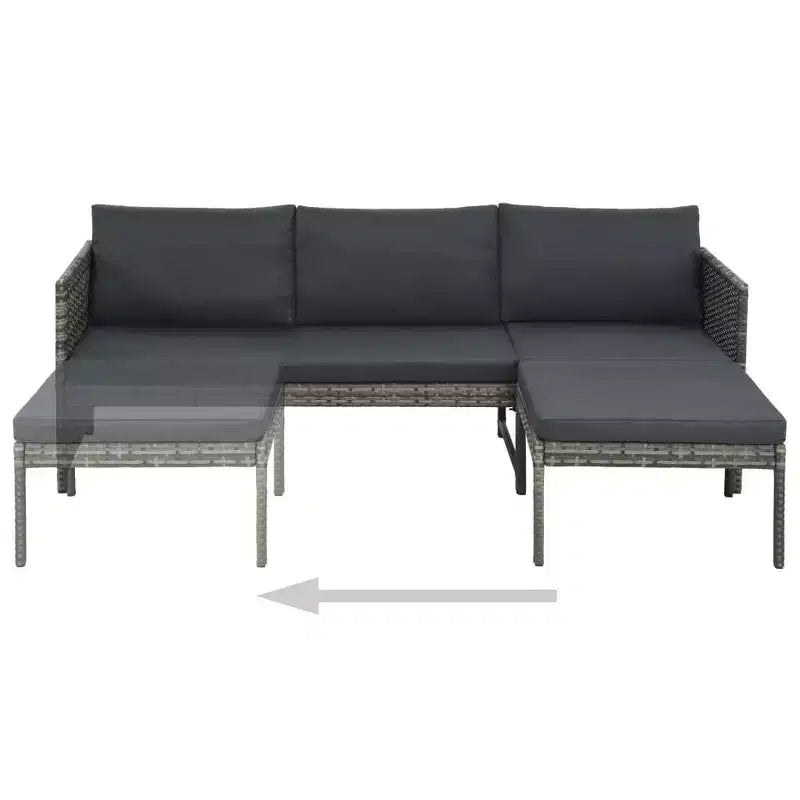vidaXL Garden Sofa Grey, Dark Grey