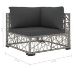 vidaXL Salon de jardin 6 places en résine tressée gris avec accoudoirs réglables
