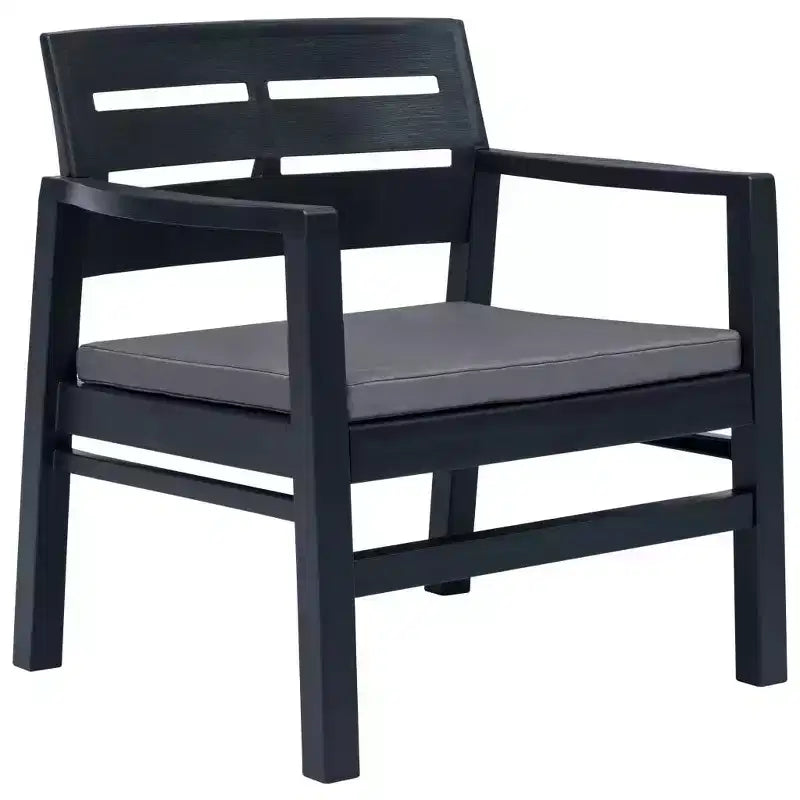 vidaXL Patio Lounge Set Set of 4 Anthracite Plastic Medium Lightweight