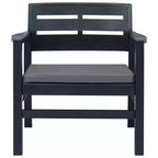 vidaXL Patio Lounge Set Set of 4 Anthracite Plastic Medium Lightweight