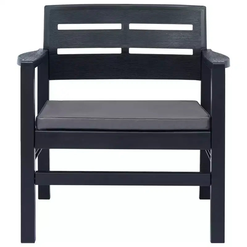 vidaXL Patio Lounge Set Set of 4 Anthracite Plastic Medium Lightweight