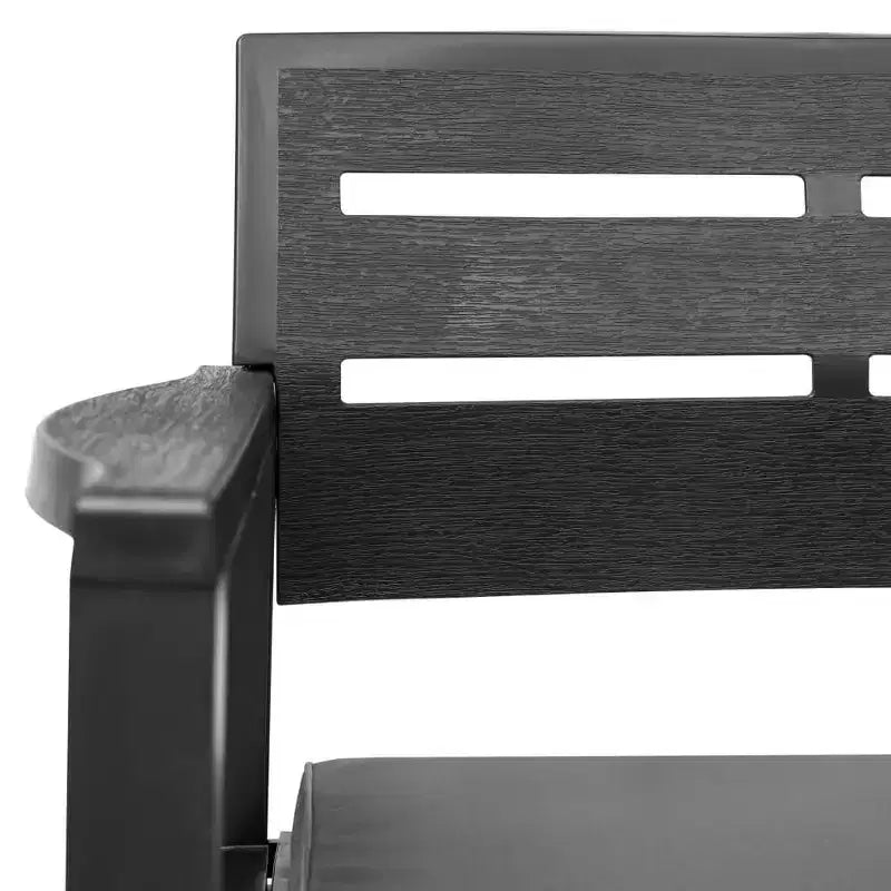 vidaXL Patio Lounge Set Set of 4 Anthracite Plastic Medium Lightweight
