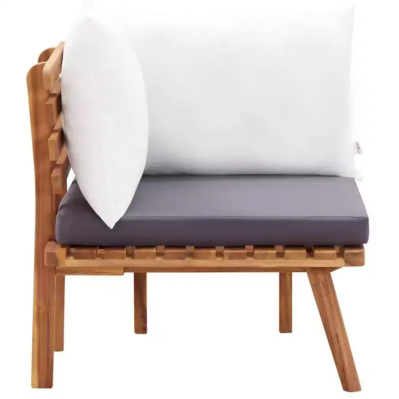 vidaXL Garden Sofa Set Natural, dark gray, white
