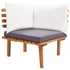 vidaXL Garden Sofa Set Natural, dark gray, white