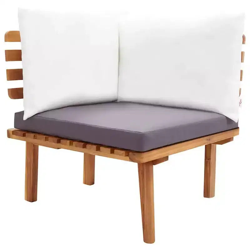 vidaXL Garden Sofa Set Natural, dark gray, white