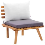 vidaXL Garden Sofa Set Natural, dark gray, white
