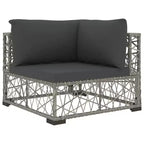 vidaXL Ensemble de canapés de jardin 6 pièces Résine tressée Gris Modulable