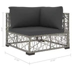 vidaXL Ensemble de canapés de jardin 6 pièces Résine tressée Gris Modulable